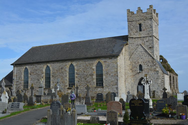 The 'modern' St Augustine�s Church and the Abbeyside Augustinian Abbey ruins, St Augustine�s Church and the Abbeyside Augustinian Abbey,St Augustine's Church, Friar's Walk, Abbeyside, Dungarvan, County Waterford