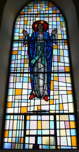 The stained glass window panels of the 'modern' St Augustine's Church, Friar's Walk, Abbeyside, Dungarvan, County Waterford