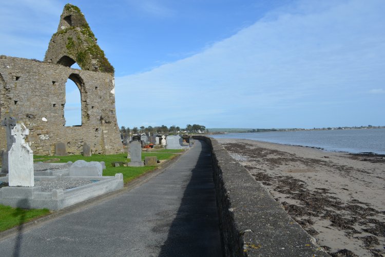 The beach below the abbey ruins, St Augustine's Church, Friar's Walk, Abbeyside, Dungarvan, County Waterford