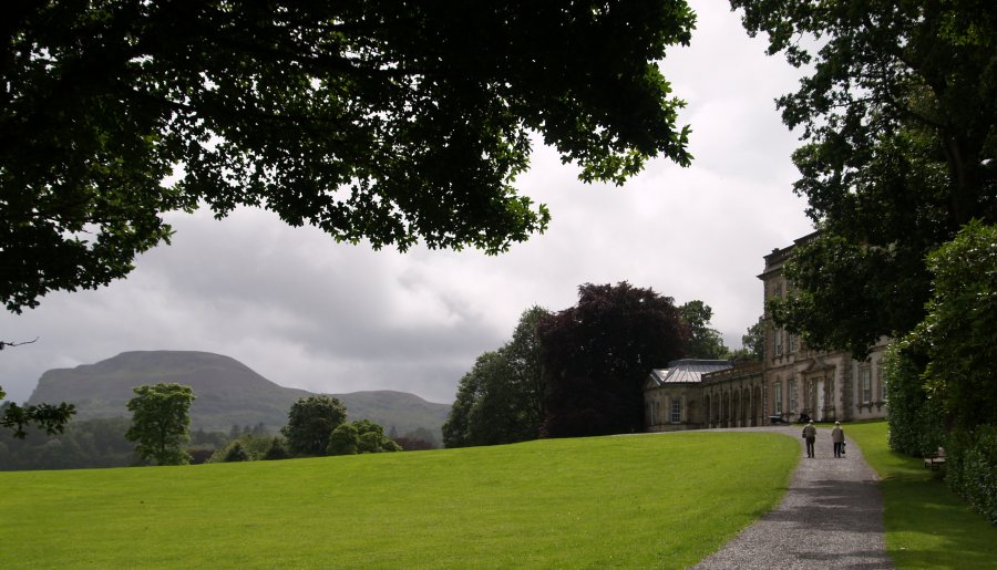 75. Walking in the grounds of the magnificent 18th century mansion of Florence Court, Co. Fermanagh, Northern Ireland. In the distance is Benaughlin and the Cuilcagh Mountains.