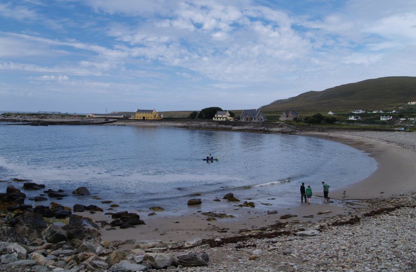 99. The blue flag beach at Dooega Village, Dooega Bay, Achill Island, Co. Mayo, Ireland.