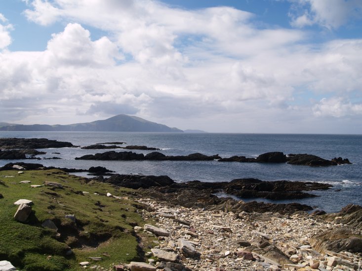 113. Clare Island from the south-east Atlantic coast of Achill Island on the very scenic Atlantic Coast Drive, Co. Mayo, Ireland. 