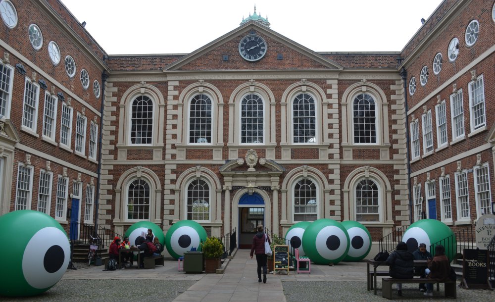 An art installation in the courtyard of the Bluecoat Chambers Liverpool