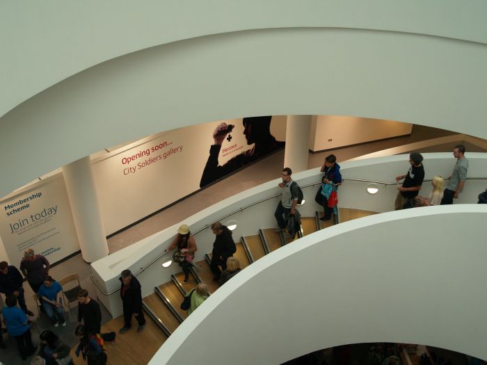 Museum of Liverpool: The spiral staircase connecting the three floors.