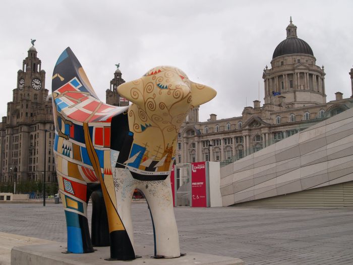 'lambnana' sculpture on the Pierhead Liverpool