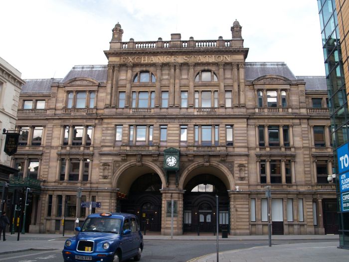 All that remains of the Liverpool Exchange Railway Station is the original facade by H. Shelmerdine built in 1884-1886  Liverpool