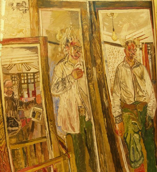 'Three Self Portraits with a White Wall' painting by the artist John Bratby (1928-1992) Walker Art Gallery Liverpool