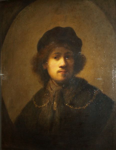 A painting 'self-portrait as a young man' by Rembrandt van Rijin (1606-1669) Walker Art Gallery Liverpool