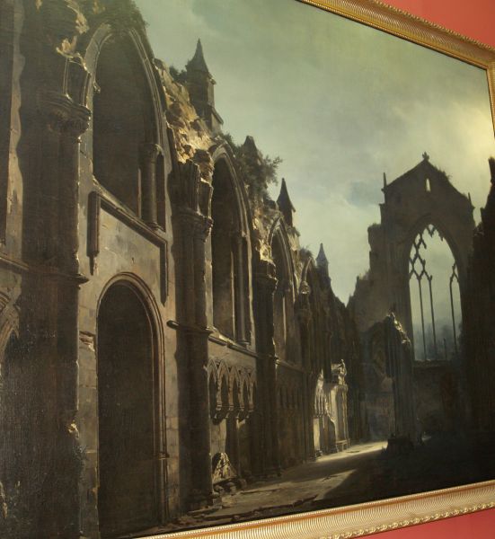 The painting 'The Ruins of Holyrood Chapel' by the photographer-artist Louis Daguerre (1787-1851) Walker Art Gallery Liverpool