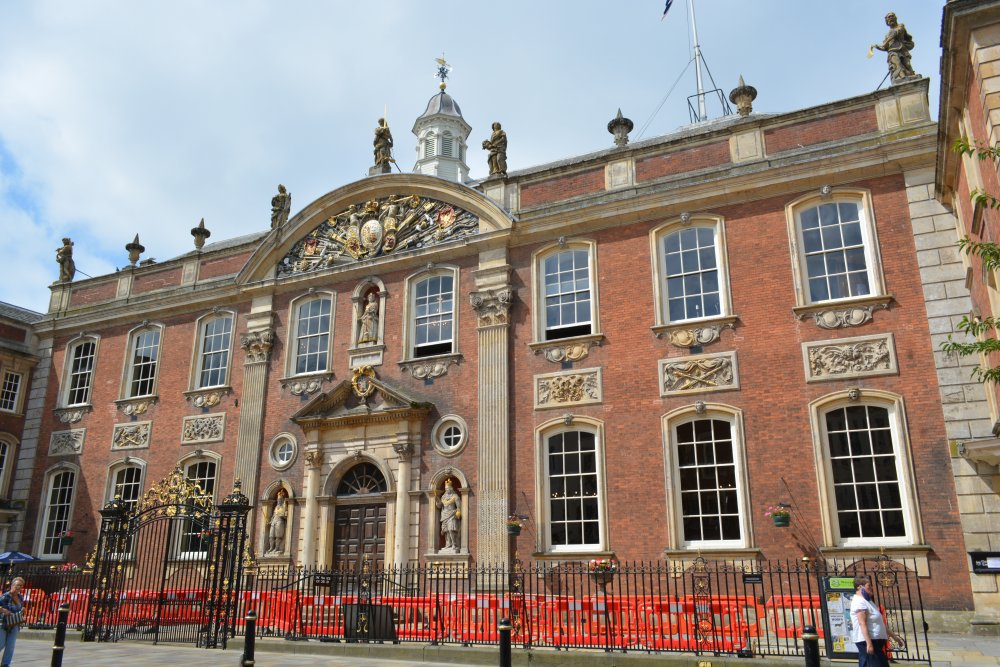 Worcester Guildhall municipal building in High Street tourist information office Worcester Worcestershire England