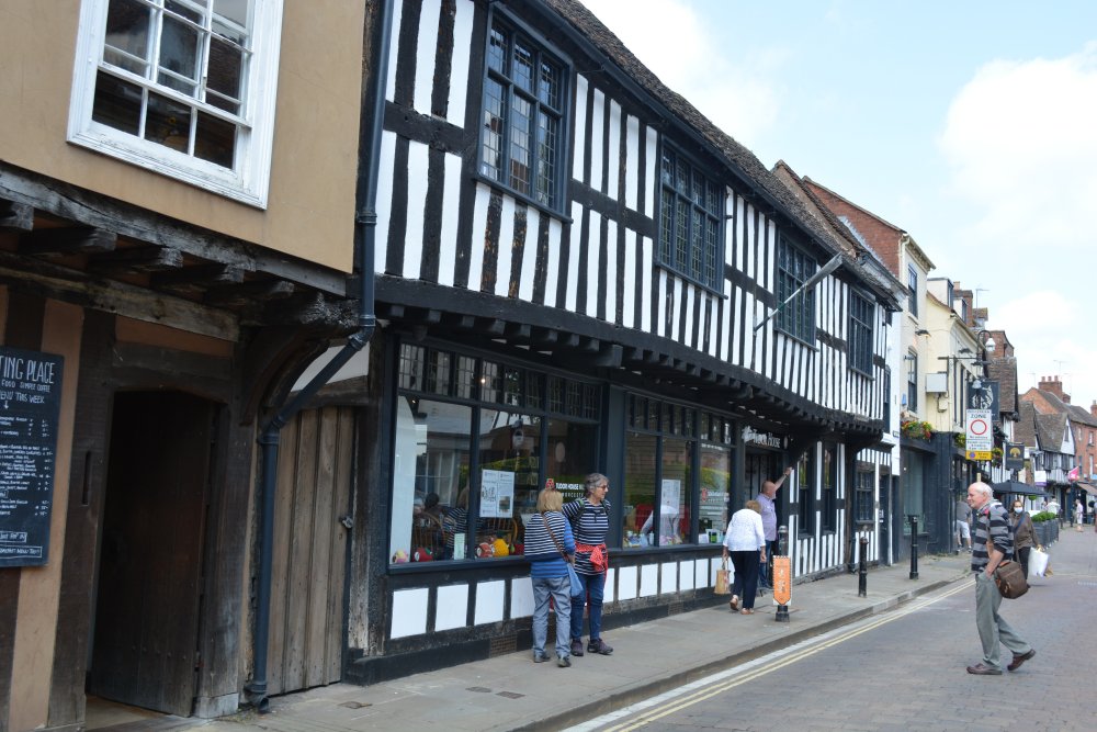 timber framed Tudor House Museum Friar Street Worcester England