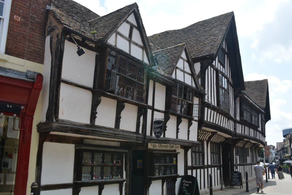 Thompson's Trust timber framed Classic Hair Cuts salon Nos 7, 8 9 Friar Street Worcester England