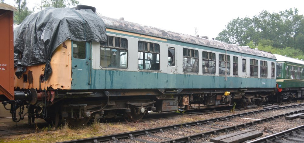 DMU DMCL carriage Class 108 W 52044 (W52044) sidings Norchard Low level, on the Dean Forest Railway DMU Class 108 Derby Lightweight Units