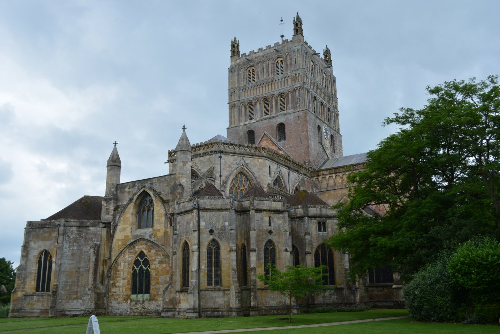 View of Tewkesbury Abbey from the north-west Tewkesbury Abbey Gloucestershire England