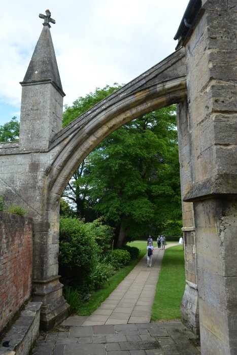 flying buttresses supporting the north wall of Tewkesbury Abbey Gloucestershire England