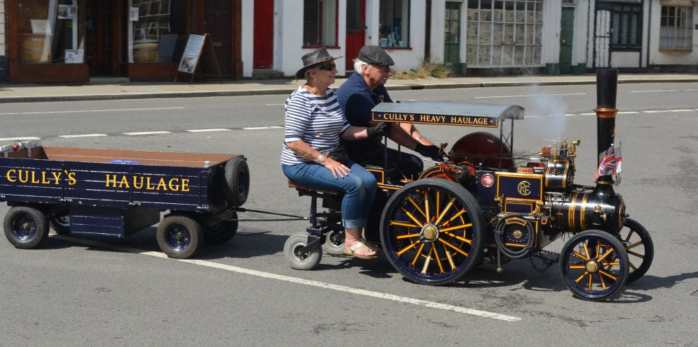 CULLY'S HEAVY HAULAGE steam traction engine and trailer Tewkesbury market town Gloucestershire England