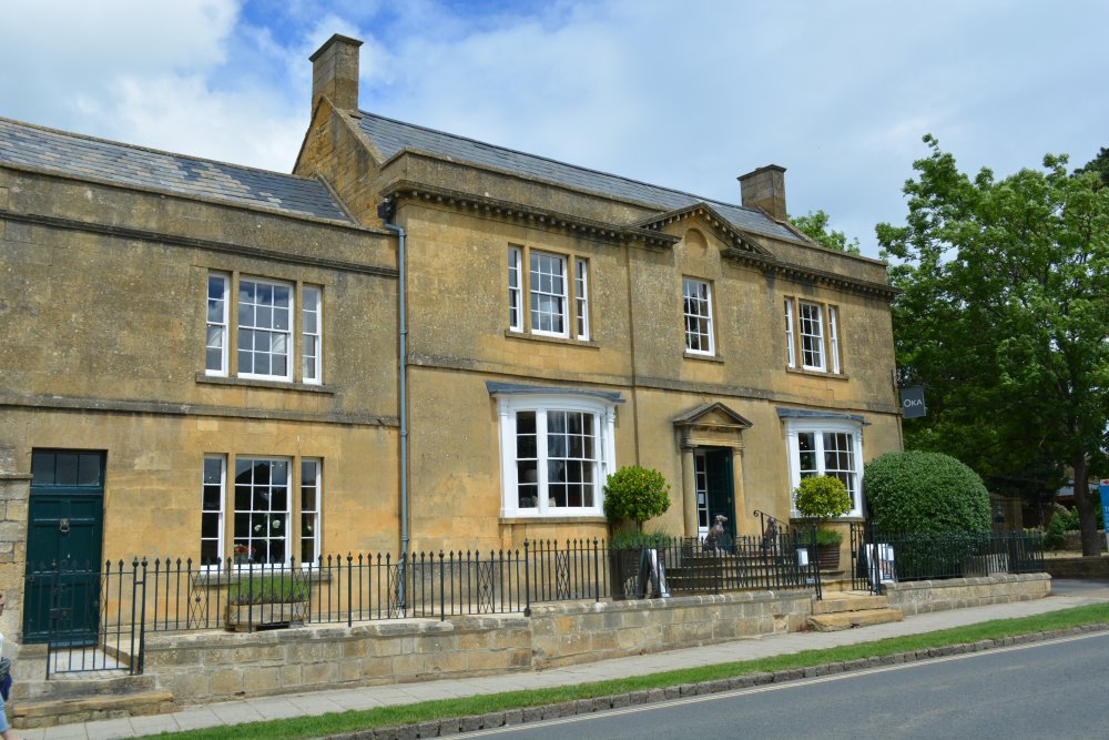 OKA Furniture and Interior Design, 46 High Street, once a beautiful 3-storey Georgian farmhouse in Broadway Cotswolds village Worcestershire England