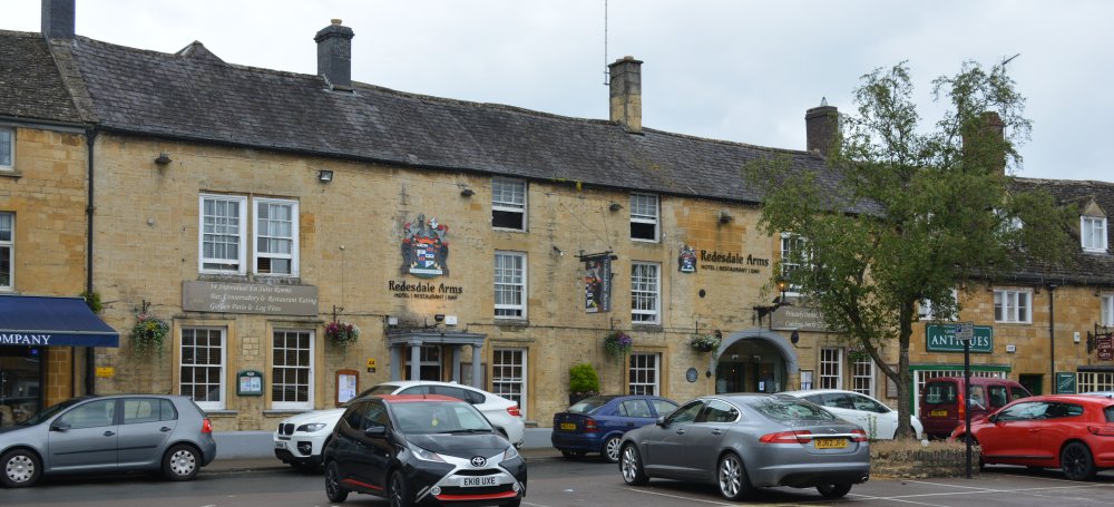 Redesdale Arms pub London House Antique Centre Moreton-in-Marsh market town Cotswolds Gloucestershire England