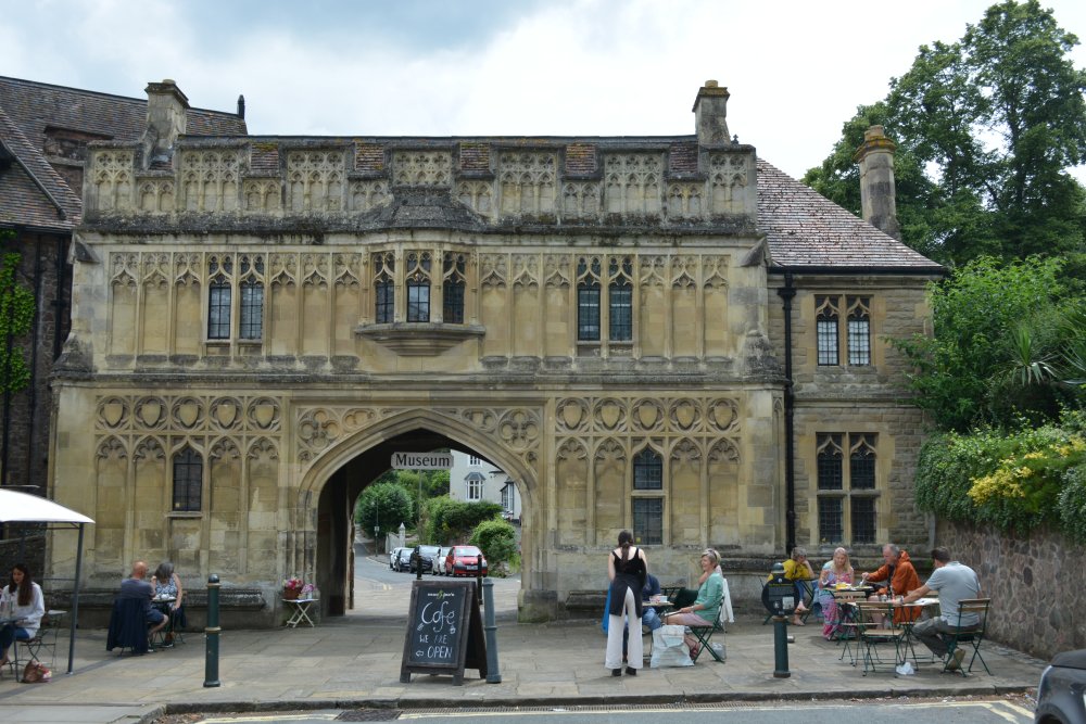 Great Malvern Museum is housed in the Priory Gatehouse, Abbey Road, the original medieval gateway to the priory Great Malvern Priory Church Worcestershire England