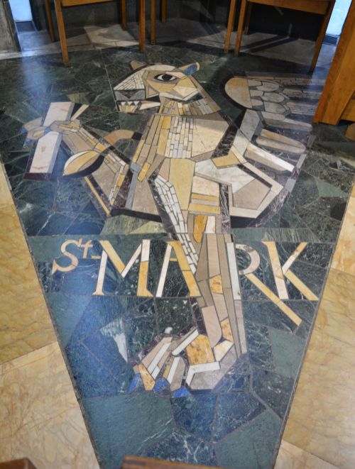 St Mark floor panel mural Chapel of Unity Coventry Cathedral