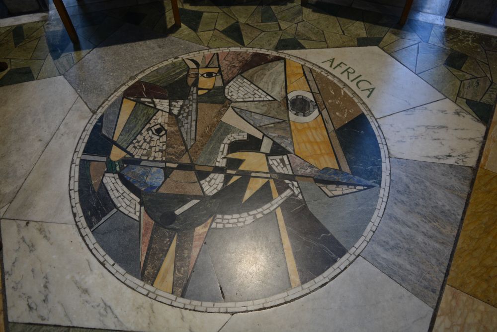 floor design depicting Africa Chapel of Unity Coventry Cathedral