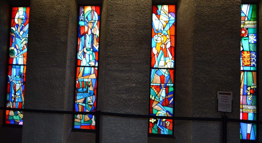 Swedish Windows stained glass panels modern Coventry Cathedral new