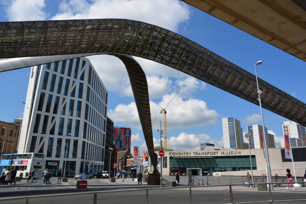 Whittle Arch entrance to Coventry Transport Museum