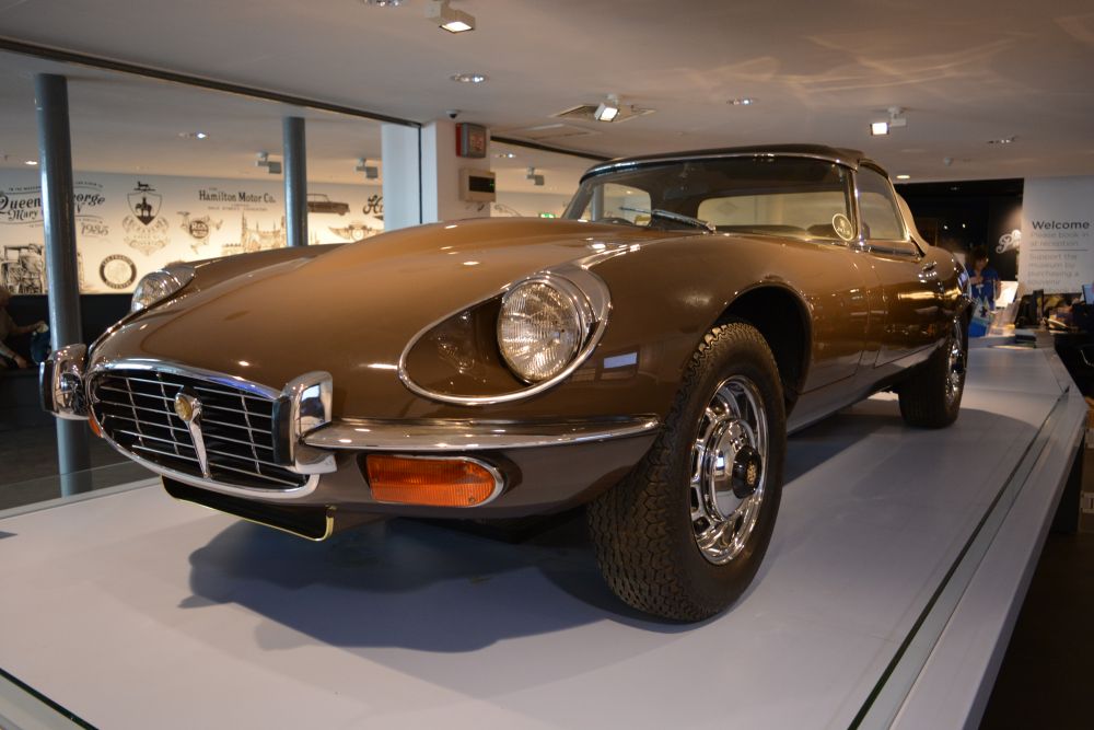 E-type Jaguar sports car Coventry Transport Museum
