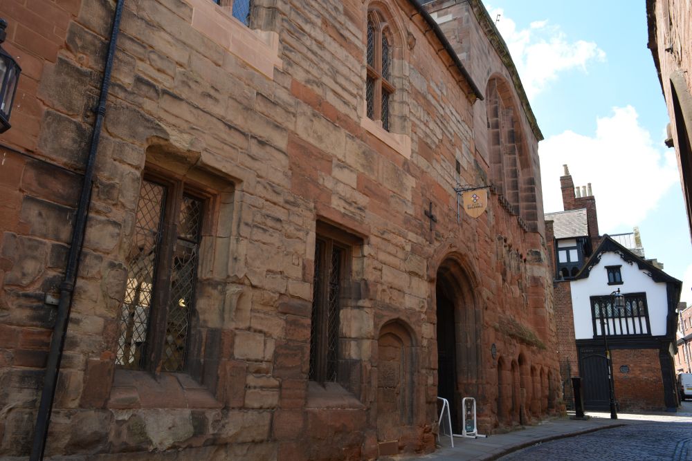 entrance to the medieval St Mary's Guildhall Coventry