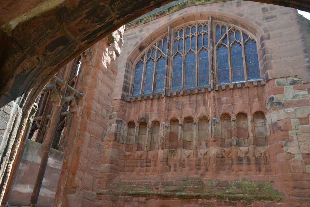 external wall of the Great Hall of St Mary's Guildhall Coventry