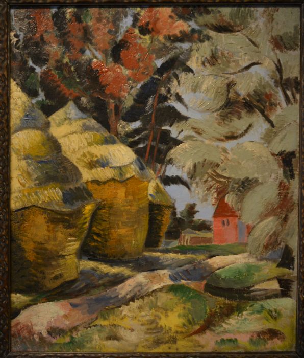 The Stackyard 1925 oil on canvas painting by Paul Nash Herbert Art Gallery & Museum Coventry