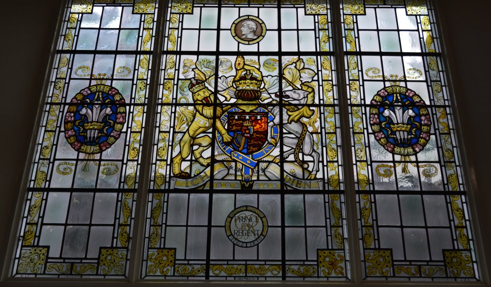 Regent Hotel stained glass window panels Leamington Spa