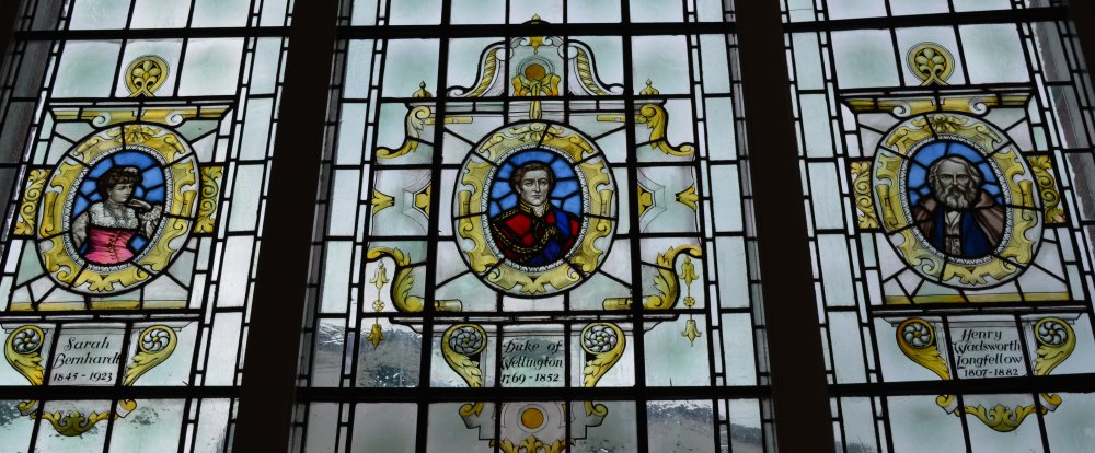Regent Hotel stained glass window panels Leamington Spa