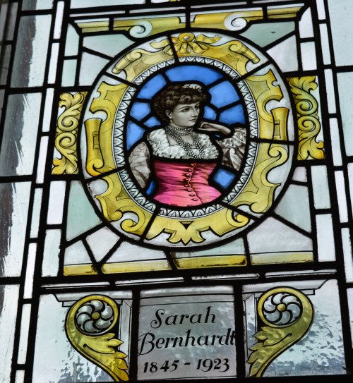 Sarah Bernhardt Regent Hotel stained glass window panels Leamington Spa