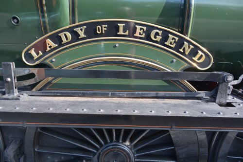 brass name plate of 2999 LADY of LEGEND GWR 2900 Class Saint 4-6-0 steam locomotive, (NYMR Steam Gala September 2021)
