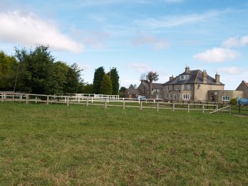 the farm at Hambleton House - Walking from Sutton Bank National Park Visitor Centre, North York Moors National Park, North Yorkshire, Northern England