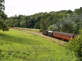 You might see the odd steam train in the summer due to the North Yorkshire Moors Steam Railway trains, NOT the effects of alcohol. - Sleights, North Yorkshire, Northern England