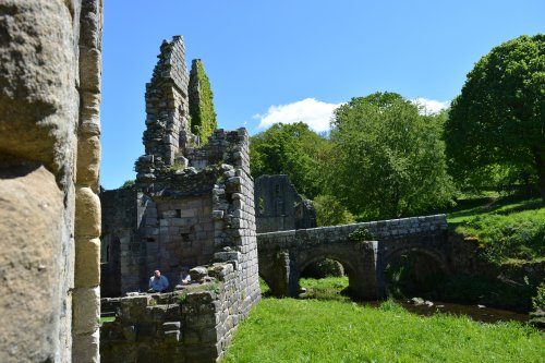 The River Skell stream near the reredorter (toilets) of Fountains Abbey,