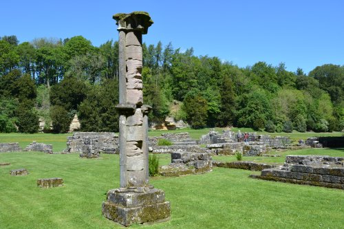 ruins of the infirmary buildings by the River Skell Fountains Abbey