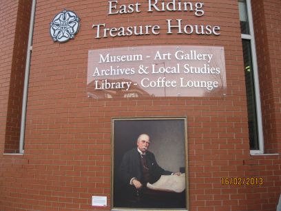 East Riding Treasure House in Beverley Museum, Art Gallery, Archives Local Studies Public Library Coffee Lounge Cafe displays depicting the history and geology of Beverley and surrounding area