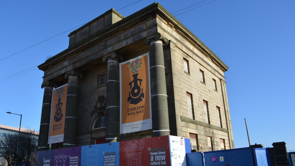 facade of the original Curzon Street Railway Station City of Birmingham, England