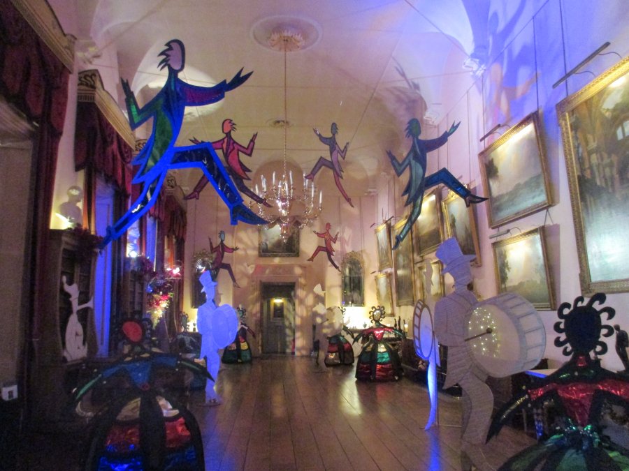 Christmas decorations in the Long Gallery Castle Howard