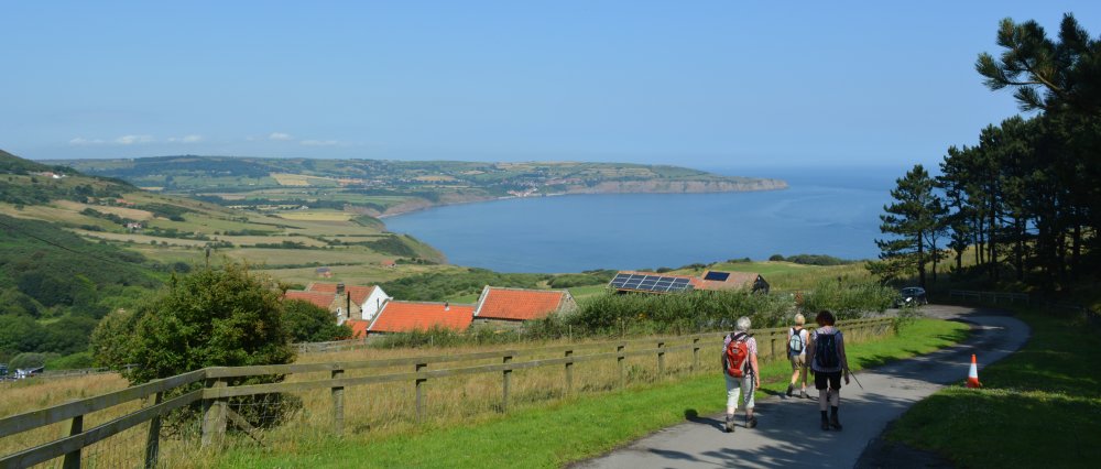 Looking down on Robin Hoods Bay from Ravenscar, North Yorkshire