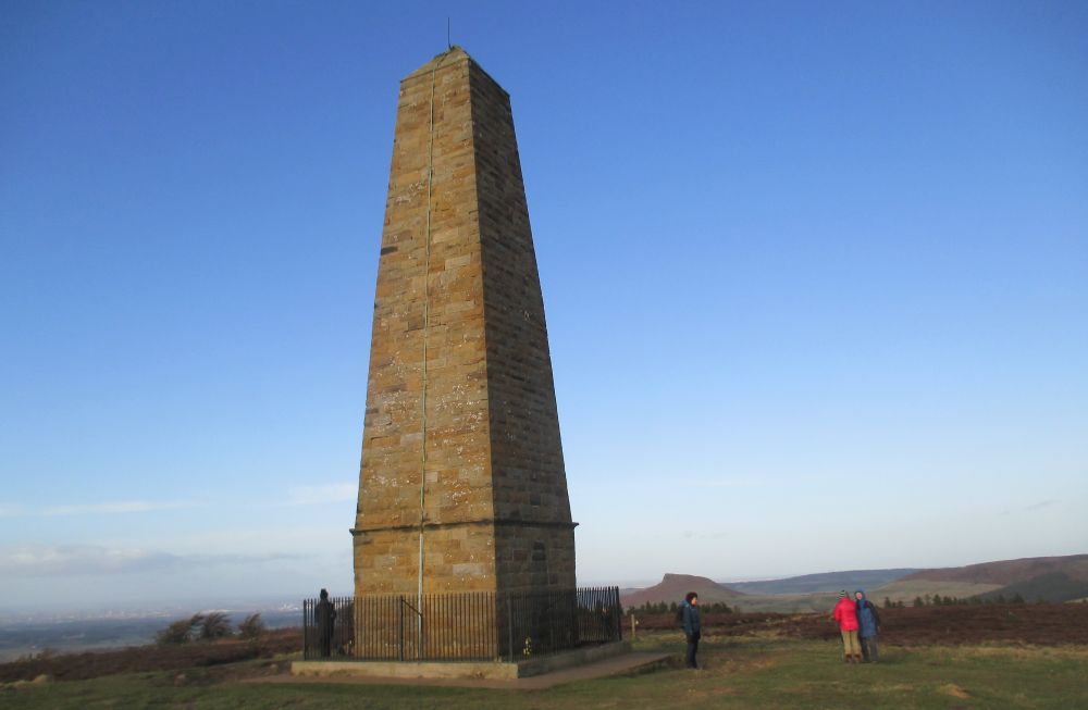 Capain Cook's monument on Easby Moor, Roseberry Topping in the distance