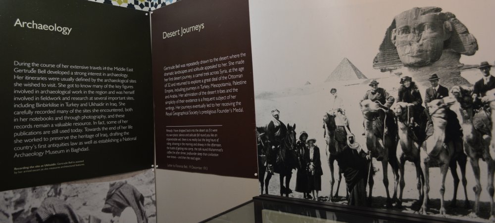 Girtrude Bell at the pyramids in Egypt Kirkleatham Old Hall Museum and Art Gallery, Cleveland
