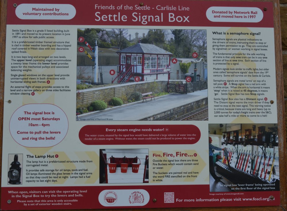 Information board at Settle station