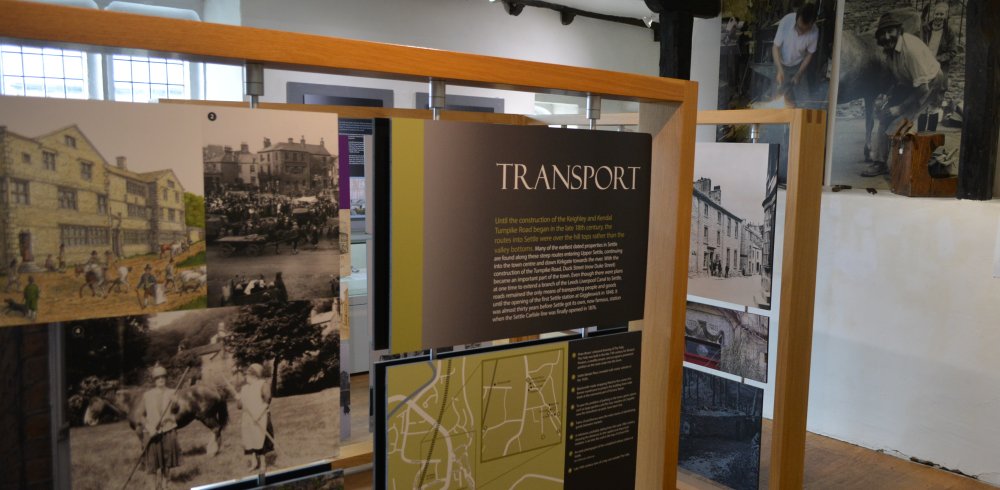 Transport in the local Settle area display in  The  Folly House Museum, Settle, North Yorkshire Dales