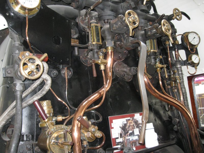 The driving cab of steam locomotive 60022 MALLARD (York NRM May 2024)