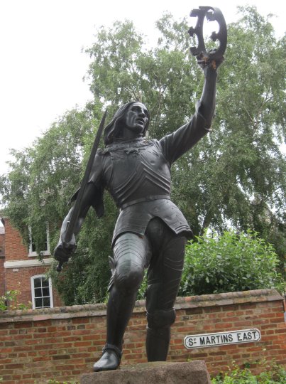 Holding up the frown of England, the Richard III statue in St Martins East Richard III visitor centre Leicester