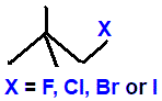 skeletal formula of 1-fluoro-2,2-dimethylpropane, 1-chloro-2,2-dimethylpropane, 1-bromo-2,2-dimethylpropane, 1-iodo-2,2-dimethylpropane, isomers of C5H11Cl, C5H11Br, C5H11I, C5H11F